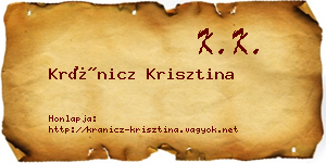 Kránicz Krisztina névjegykártya